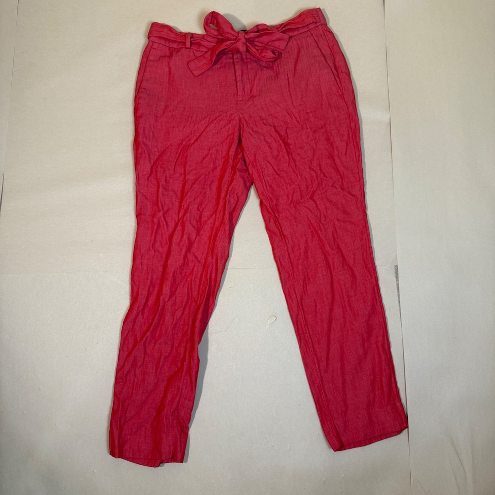 Banana Republic Avery Red Cotton‎ Tie Waist Pants Size 4